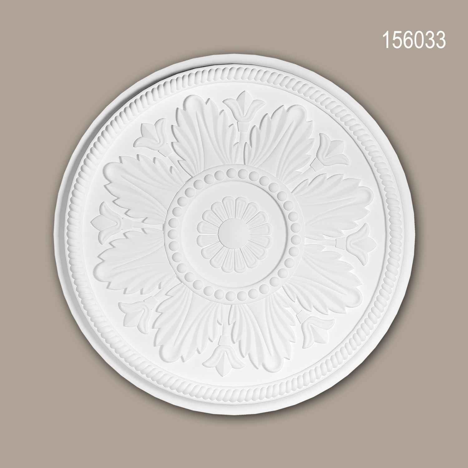 Rosace 156033 Profhome Élement décorative Élement pour plafond style Néo-Classicisme blanc Ø 46 cm