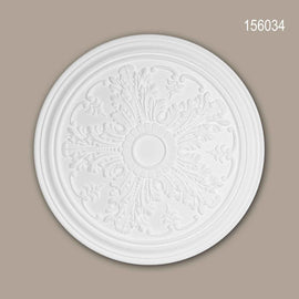 Rosace 156034 Profhome Élement décorative Élement pour plafond style Néo-Classicisme blanc Ø 51,2 cm