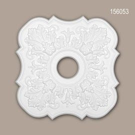 Rosace 156053 Profhome Élement décorative Élement pour plafond polyuréthane style Néo-Classicisme blanc 52,2 x 52,2 cm