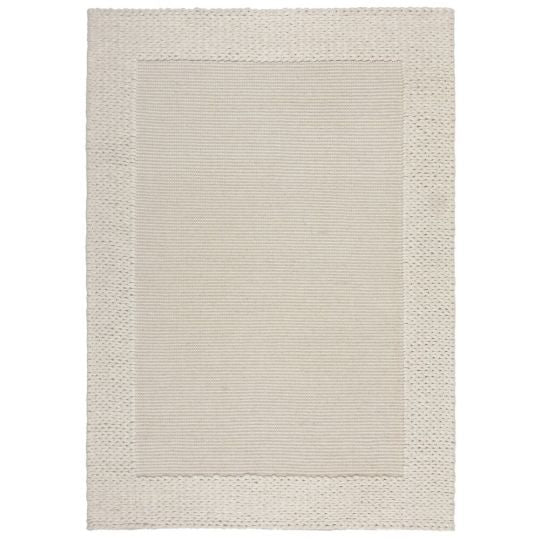 Tapis de salon design tressé en laine pilat