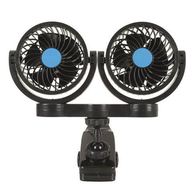 Dual 100mm 12V Fans w/ Clamp Mount - 0