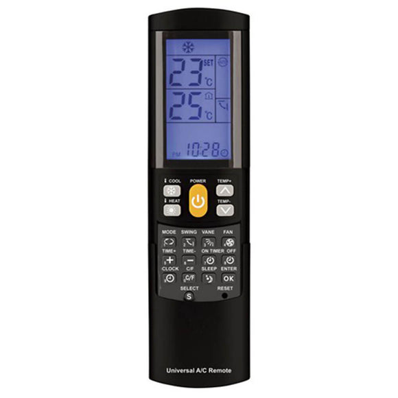 Universal Remote Control for Air Conditioners w/ Backlit LCD