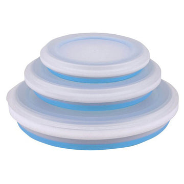 3 Piece Collapsible Foldable Bowl Set with Lids
