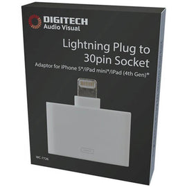 30-pin Apple Socket to Lightning Wire Plug Adaptor - 0