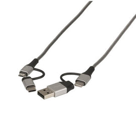 4 in 1 Lightning Micro TypeC USB Connection Charger/Data Cable Lead (1m) - 0