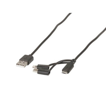 3 in 1 Lightning Micro TypeC USB Charger/Data Cable Lead (1m) - 0
