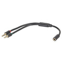 3.5mm 4 Pole to 2 Plug 250mm Audio Lead Socket-1
