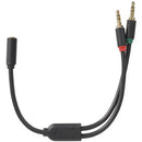 3.5mm 4 Pole to 2 Plug 250mm Audio Lead Socket-2