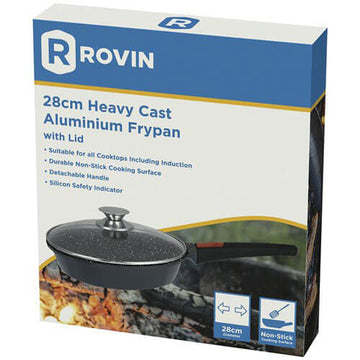28cm Induction Fry Pan with Removeable Handle and Lid - 0