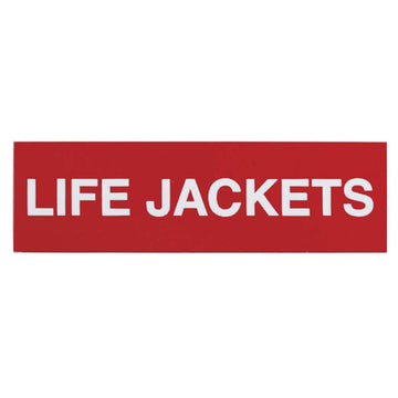 Adhesive Life Jackets Sticker Sign (100x30mm)