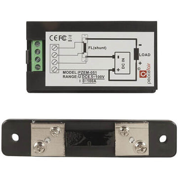 Power Meter w/ Built-In Shunt & LCD Disp (100A 6.5-100V DC) - 0