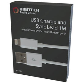 Lightning to USB Data Charger/Data Cable Lead (1m) - 0