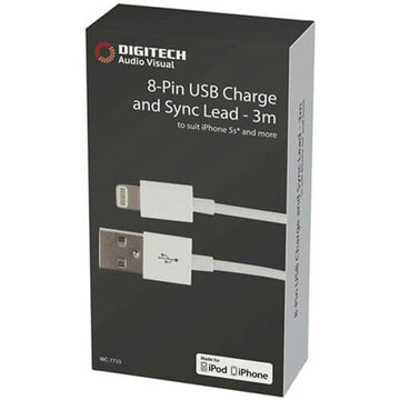 Digitech Lightning to USB Charger/Data Cable Lead (3m) - 0
