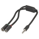 3.5mm 4 Pole Plug to 2 x 3.5mm Socket Cable Splitter 250mm-1