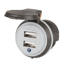 2 USB Charger Skt w/ Dust Cap & Power Indicator for Vehicles-2