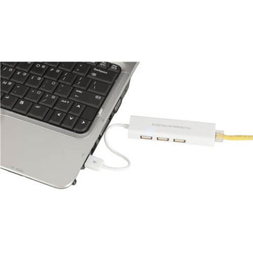 3 Port USB 2.0 Hub with Ethernet Adaptor - 0