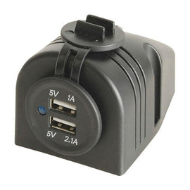 Twin USB Port Panel Surface Mount Converter (5V 1A/2.1A) - 0