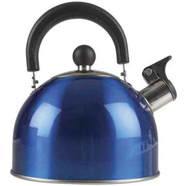 Blue Stainless Steel Whistling Stove Top Kettle 2L