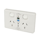 Powertech RCD Protected Double GPO Mains Socket 10A-1