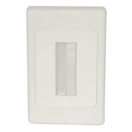 Brush Cable Entry Wall Plate (White) - 0