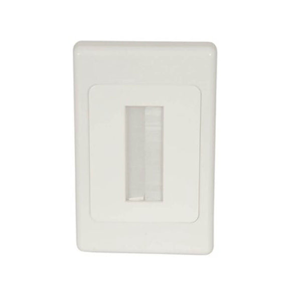 Brush Cable Entry Wall Plate (White)