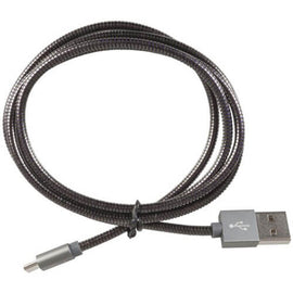 USB Type-A Plug to Micro Type-B Armoured Cable 1m - 0