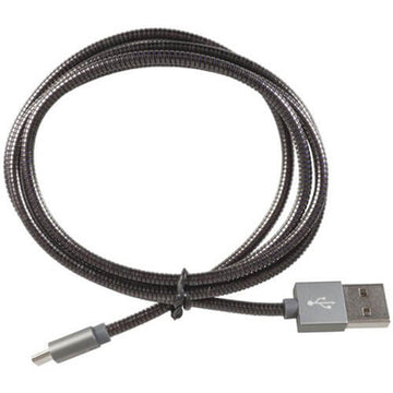 USB Type-A Plug to Micro Type-B Armoured Cable 1m - 0