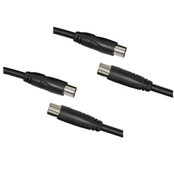 TV Coaxial Plug to Socket Cable (Black) - 0