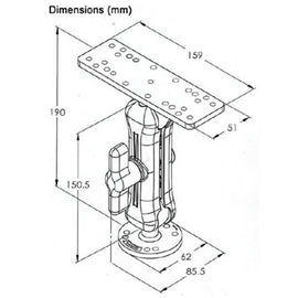 Aluminium Double Ball Joint Arm Universal Mount - 0