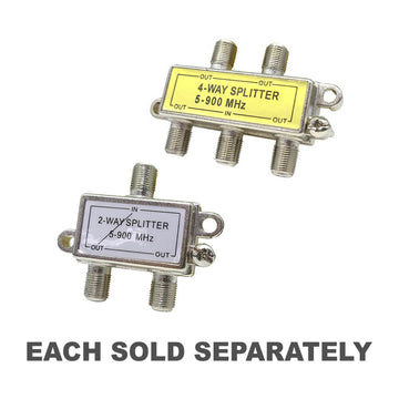 TV Splitter with Power Pass F Connectors Die Cast