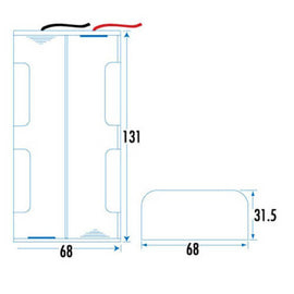 Two Rows Battery Holder (4xD) - 0
