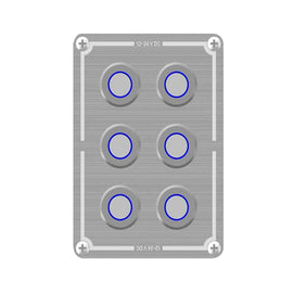 6-Way Stainless Illuminated Switch Panel (Blue)