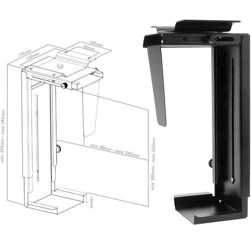 Techly ICA-CS 66 CPU holder Under desk CPU holder Black — illustration complémentaire (Icecat)