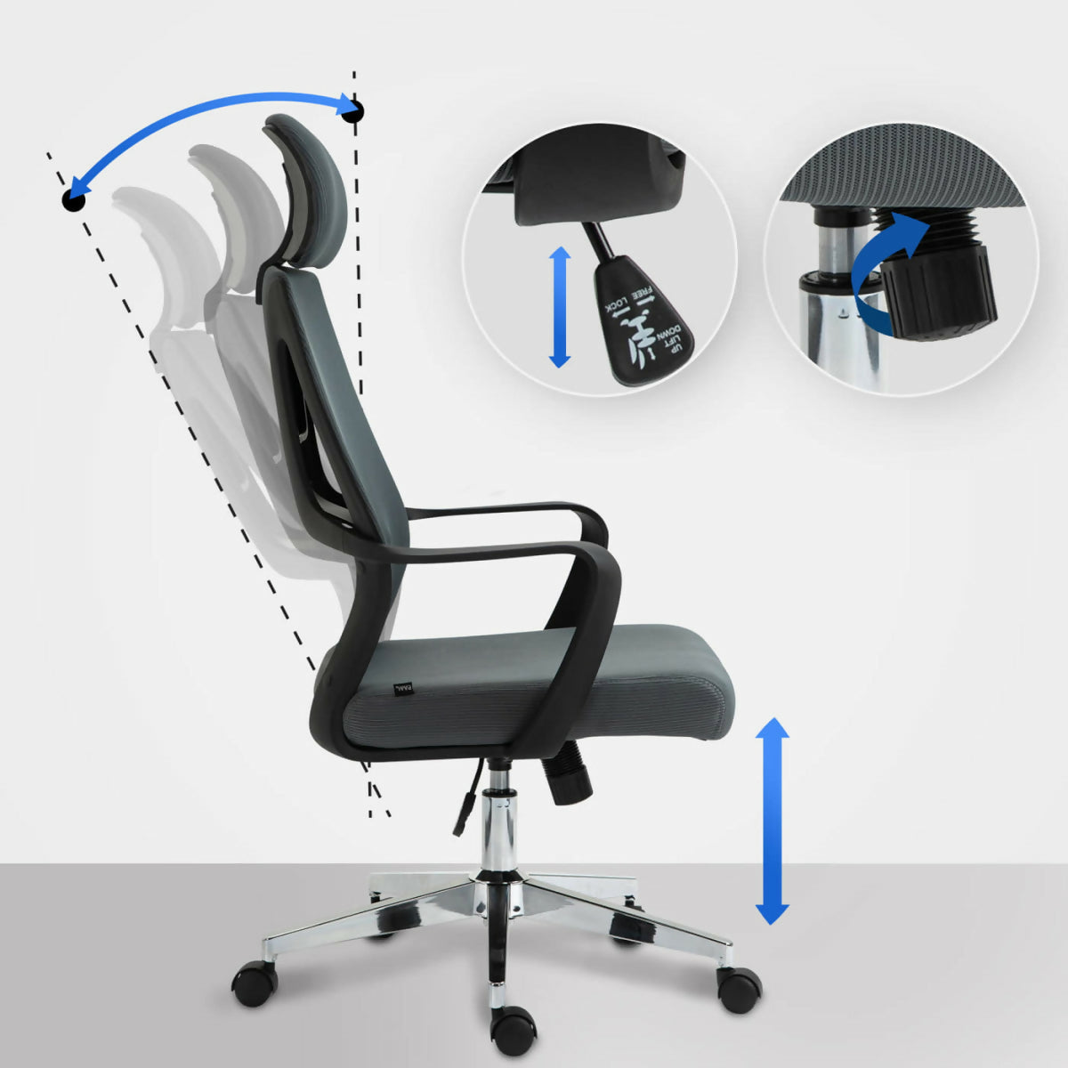 Kanab office chair - Gray fabric - 0