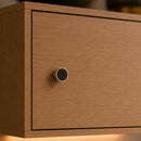 Bouton de meuble LEDER, Finition métal doré et cuir