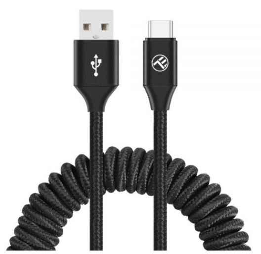 Câble de données Tellur extensible USB vers Type-C 3A 1,8 m Noir