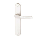 2 poignées de porte sur plaque CHAMROUSSE, Sans trou pour pièce à vivre, Finition aluminium blanc, Entraxe standard 165 mm-3