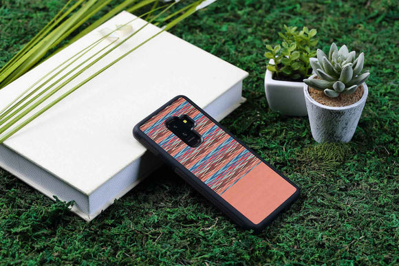 Coque pour smartphone MAN&WOOD Galaxy S9 Plus à carreaux marron et noir