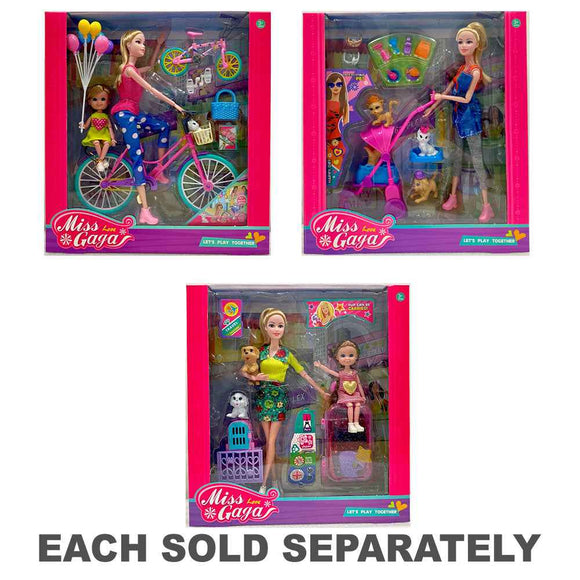 Miss Gaga Doll Set with Pets and Accessories