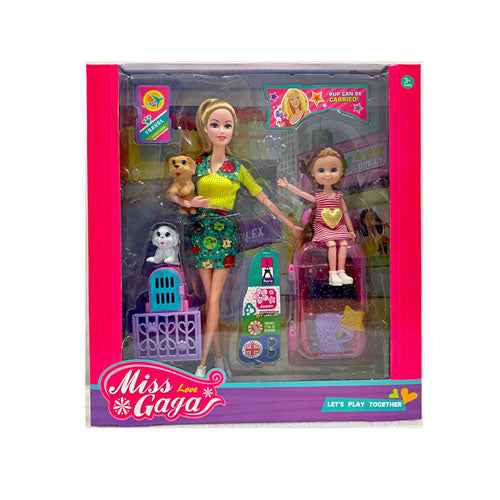 Miss Gaga Doll Set with Pets and Accessories