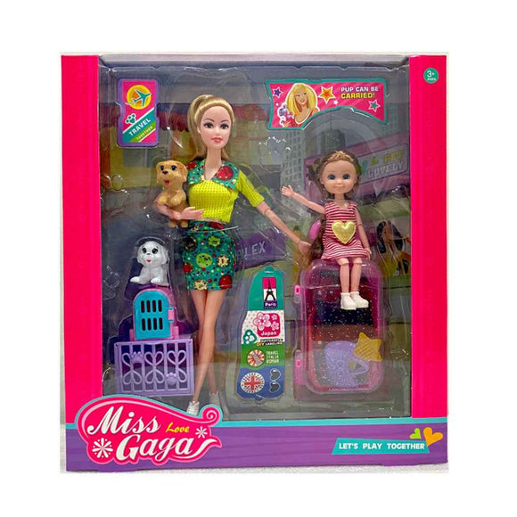 Miss Gaga Doll Set with Pets and Accessories