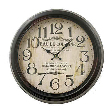 Antique Metal Frame Large Wall Clock - 0