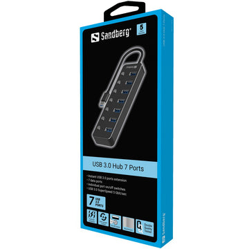 Sandberg 134-33 USB 3.0 Hub 7 Ports - 0