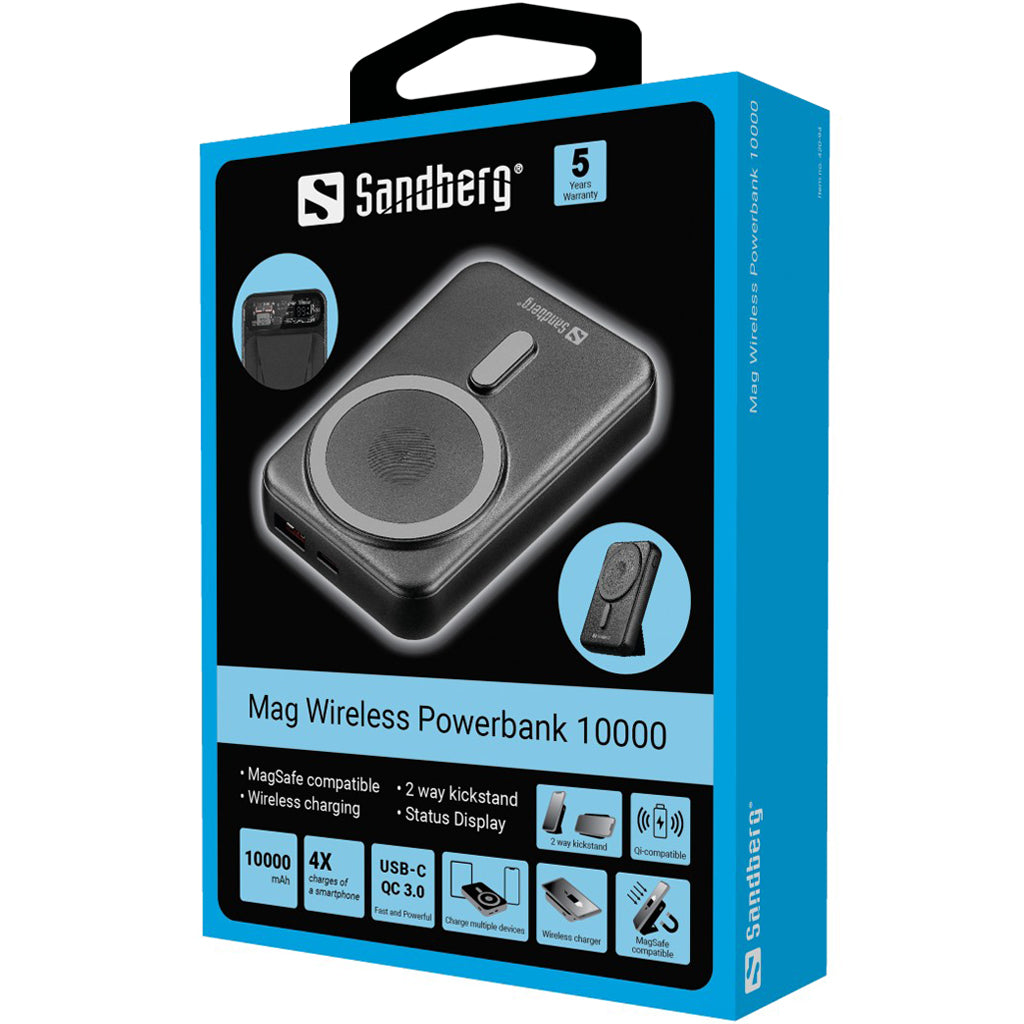 Batterie externe sans fil sandberg 420-94 mag 10 000 mah