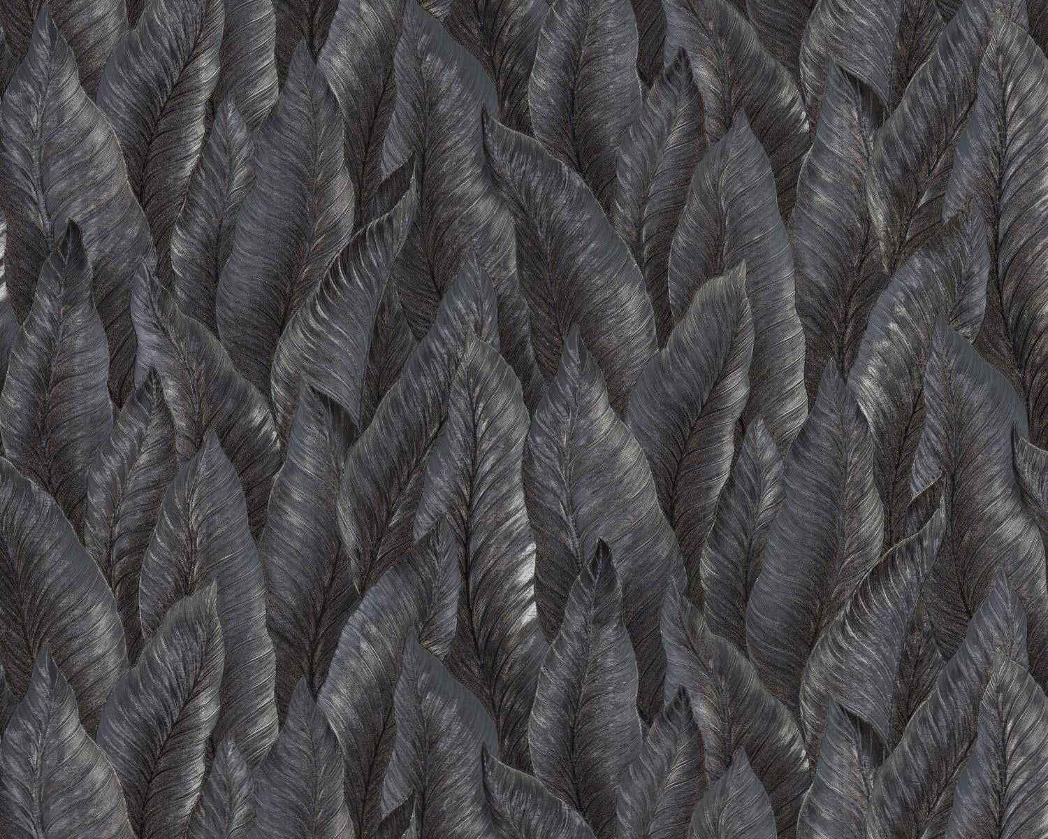 Papier peint gaufré EDEM 420ST29 papier peint intissé gaufré à chaud légèrement texturé avec un dessin nature scintillant anthracite brun argent bronze 10,65 m2