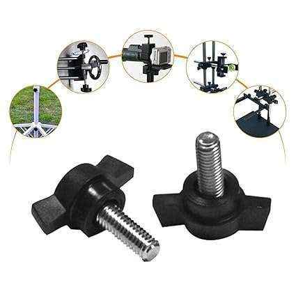 Volantino a Farfalla a 2 Alette Con Perno Filettato in Abs Nero Kit 10 o 50Pezzi