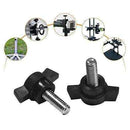 Volantino a Farfalla a 2 Alette Con Perno Filettato in Abs Nero Kit 10 o 50Pezzi