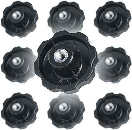 Volantino con Bussola in Ferro Filettata in ABS Nero Manopola Kit 10 o 50 Pezzi