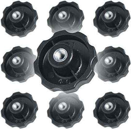 Volantino con Bussola in Ferro Filettata in ABS Nero Manopola Kit 10 o 50 Pezzi