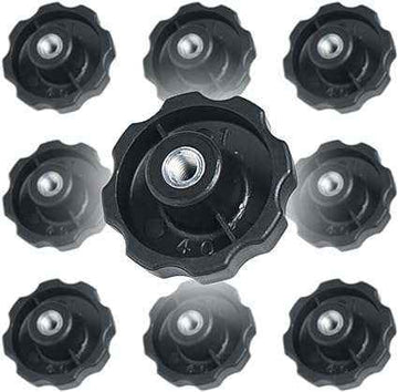 Volantino con Bussola in Ferro Filettata in ABS Nero Manopola Kit 10 o 50 Pezzi